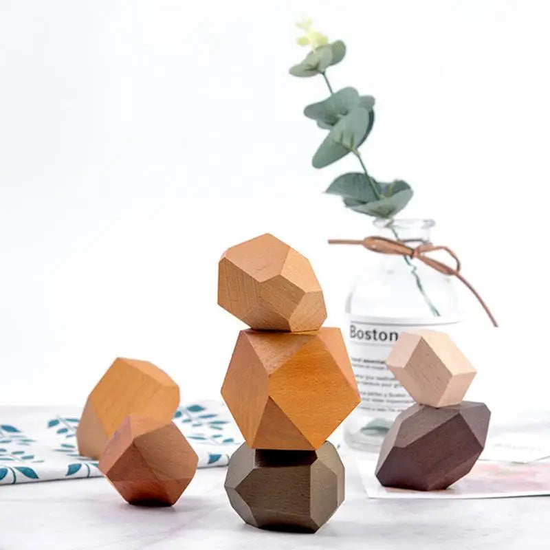 Iridescent Wooden Balance Rock Block Set