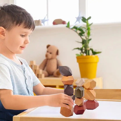 Iridescent Wooden Balance Rock Block Set